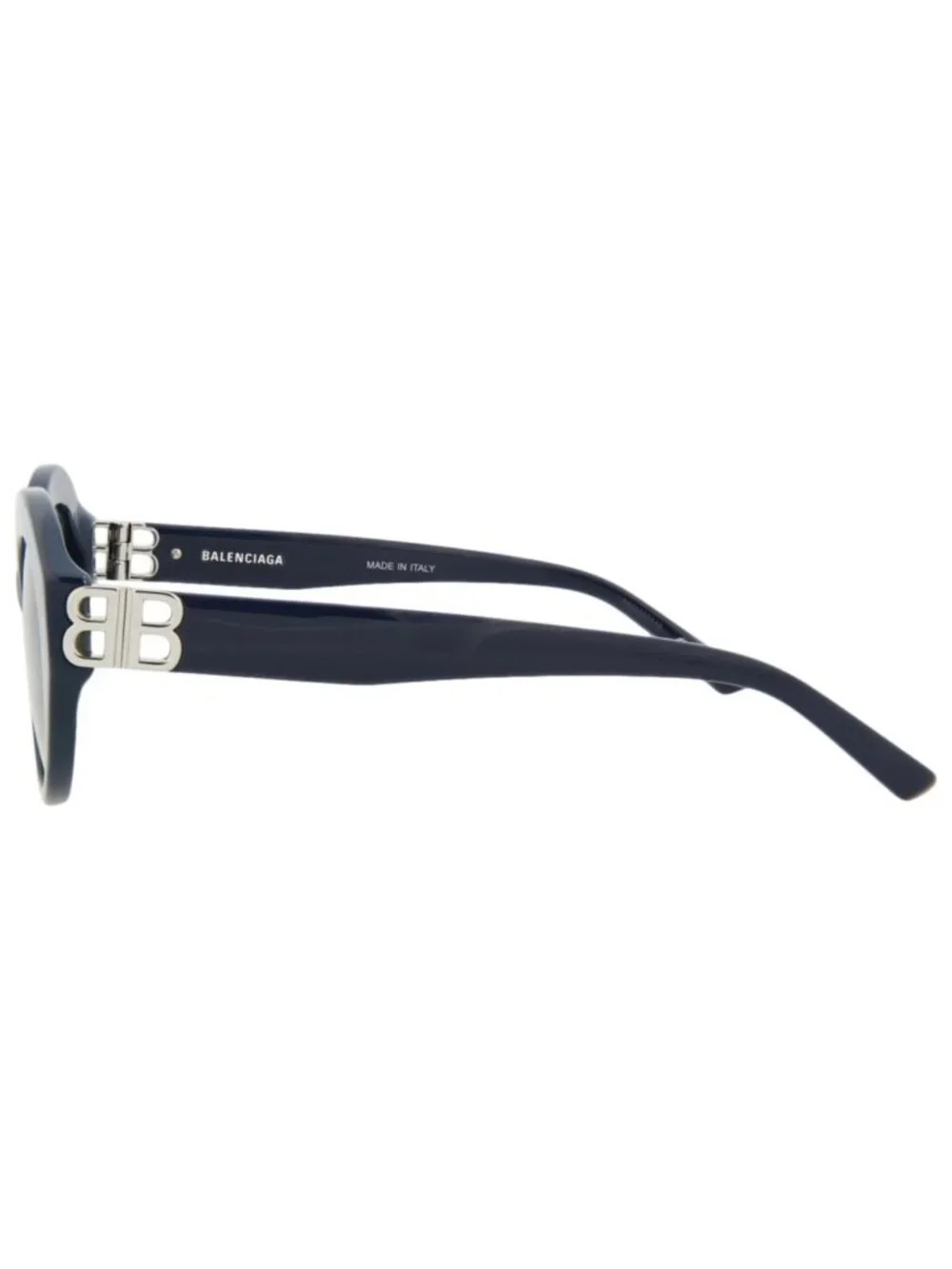 New Balenciaga Women's Sunglasses Round Oval Acetate Frame Blue Silver Blue